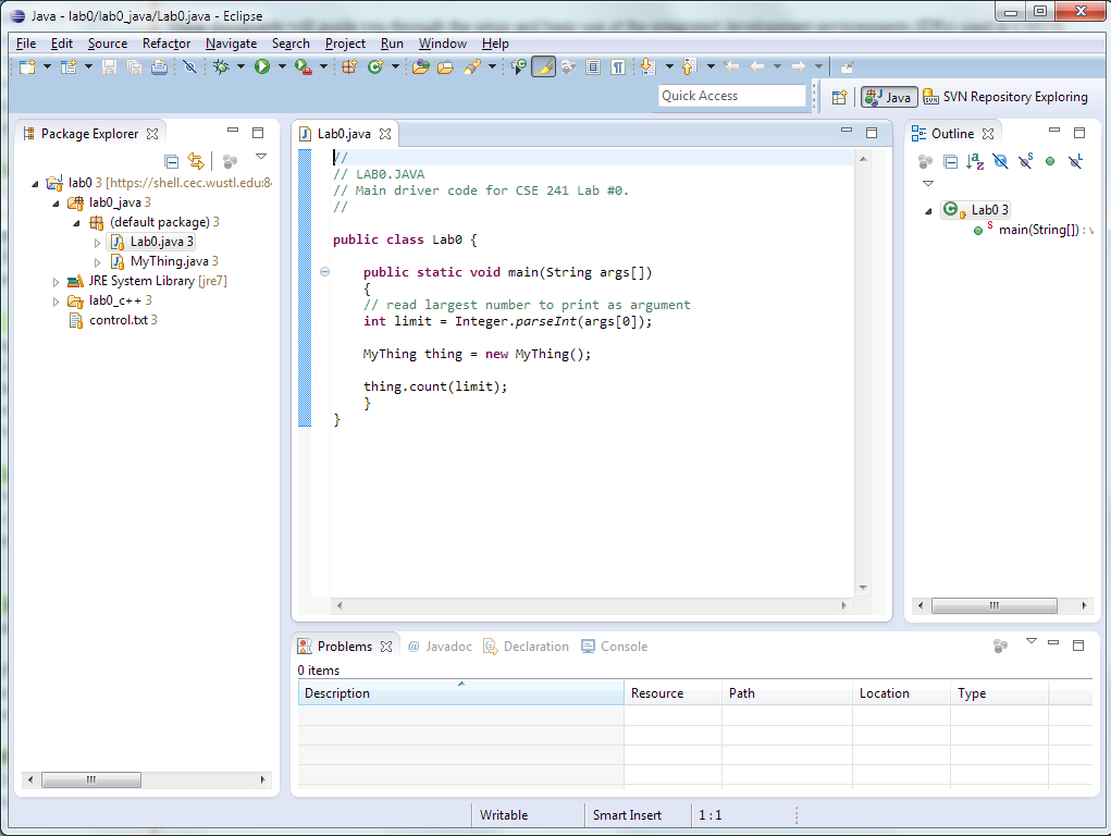 Sample Eclipse Java view