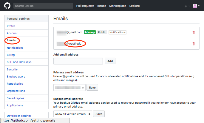 Git WUSTL Email