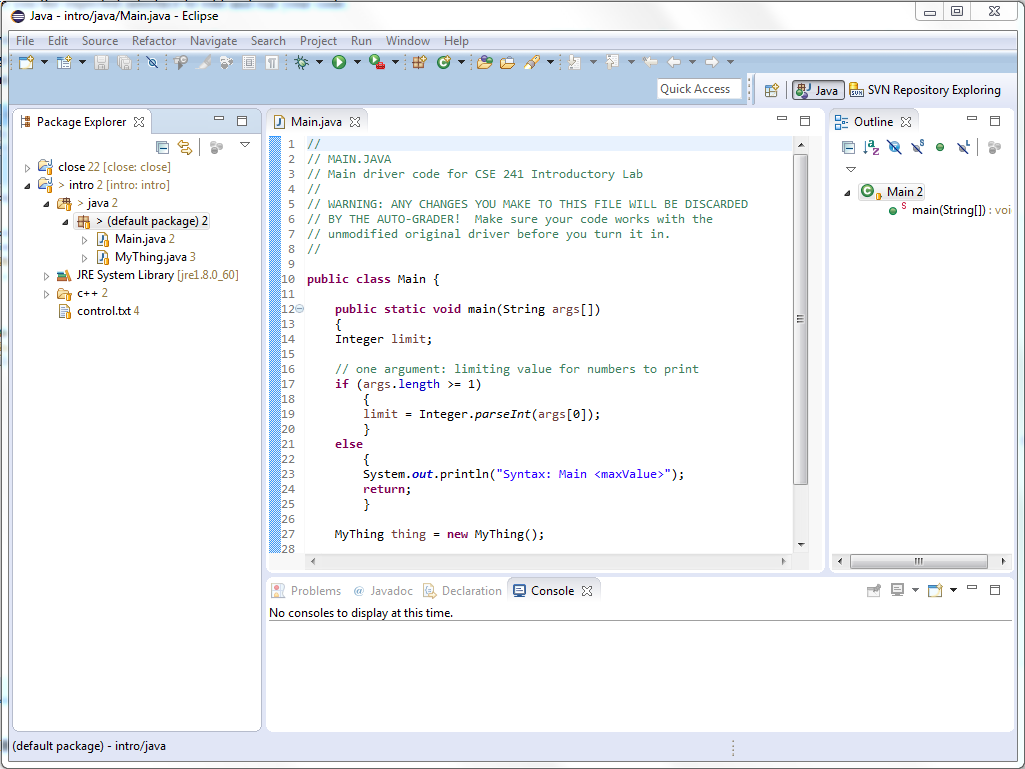 Sample Eclipse Java view