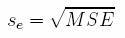 Equation for std deviation of errors